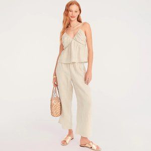 J Crew Seaside Wide-Leg Linen Cropped Pant, size XS